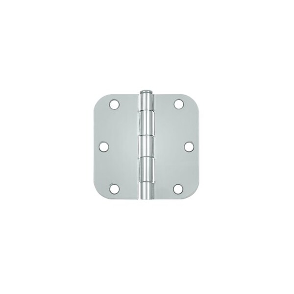 Polished Chrome 3.5 x 3.5 Plain Bearing 5/8 Radius Corners Mortise Hinge, 10PK pairs